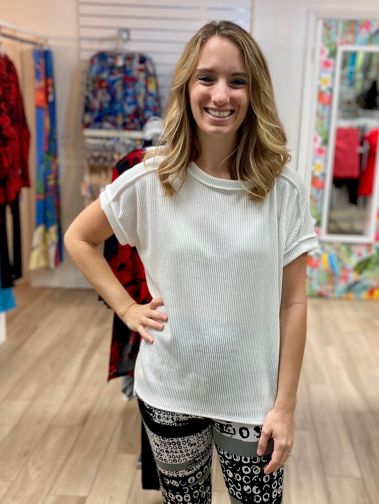 7th Ray T5160 Corded Dolman Top