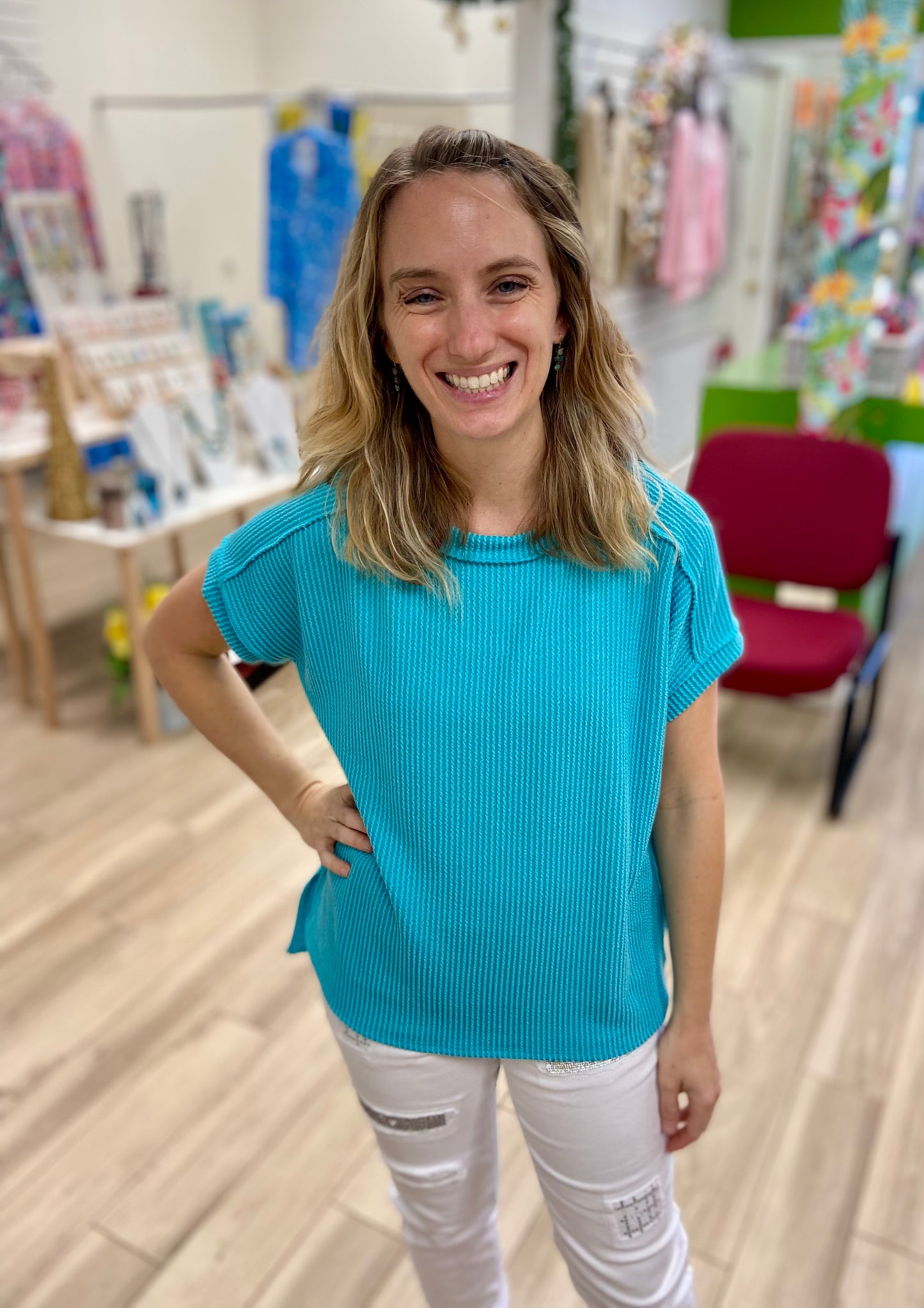 7th Ray T5160 Corded Dolman Top