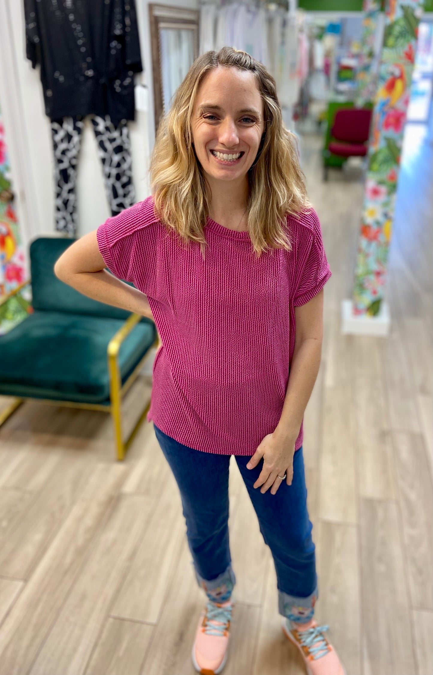 7th Ray T5160 Corded Dolman Top