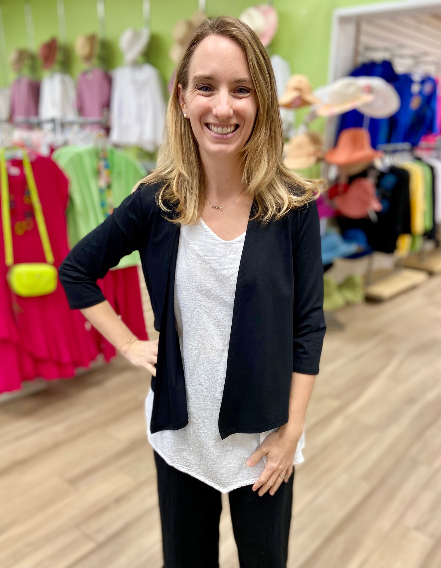 Pure Essence 4762 Solid Shrug Jacket