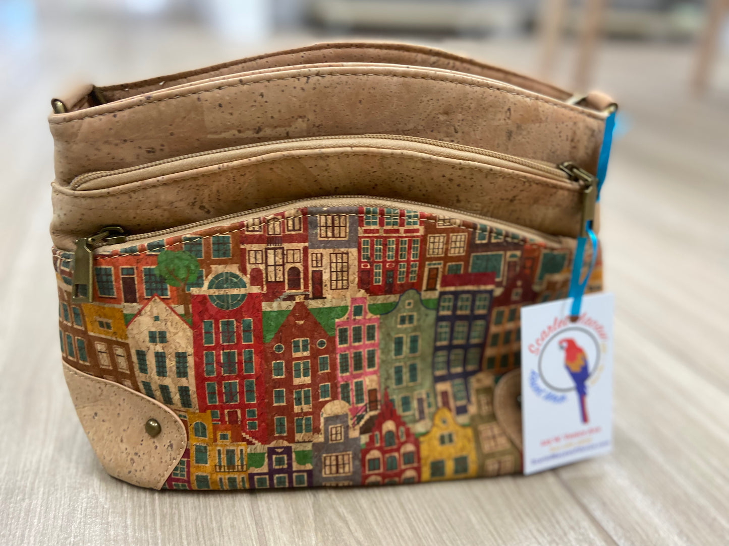Meninas 2340 Triple Zip Cork Bag