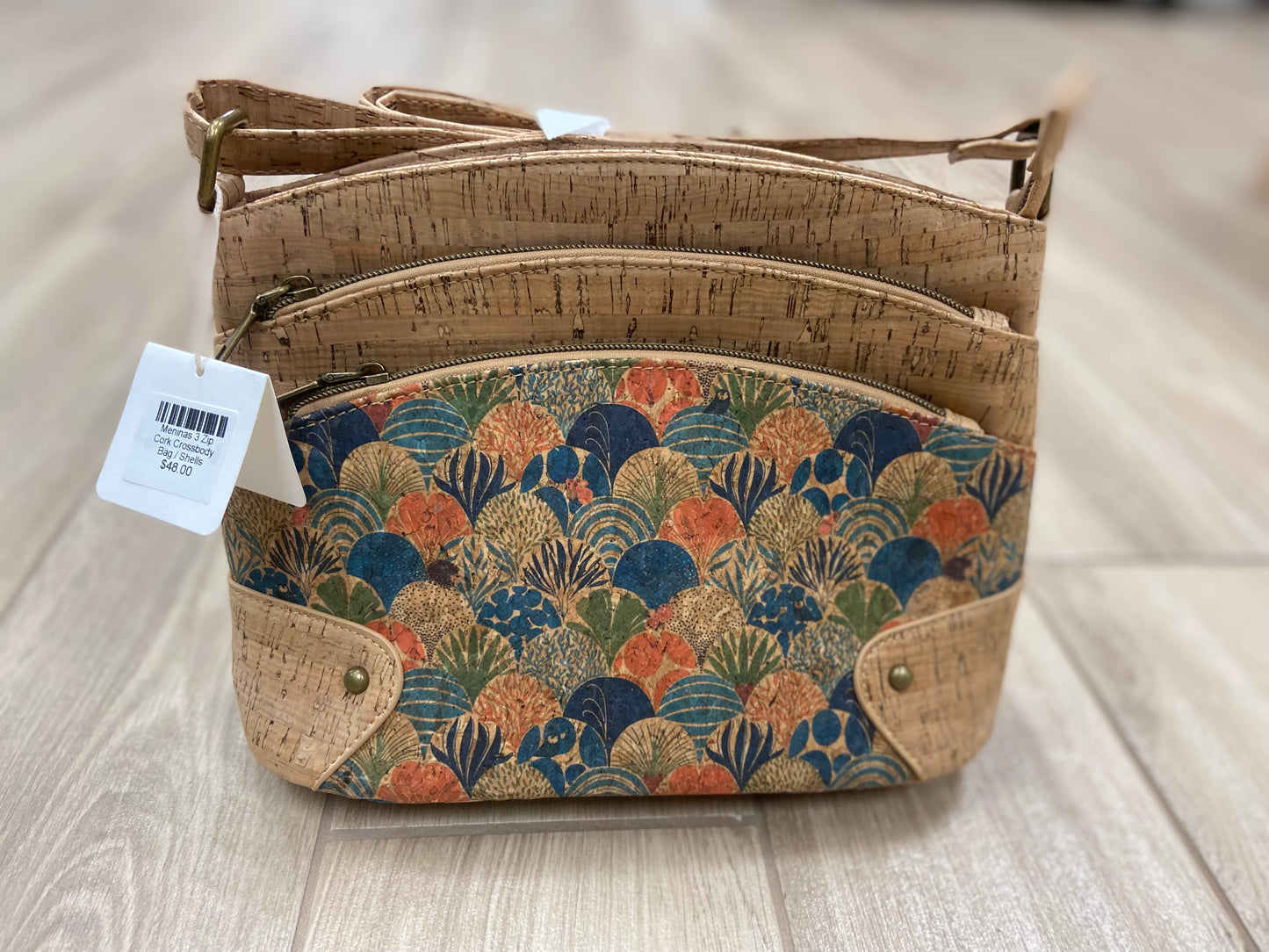 Meninas 2340 Triple Zip Cork Bag