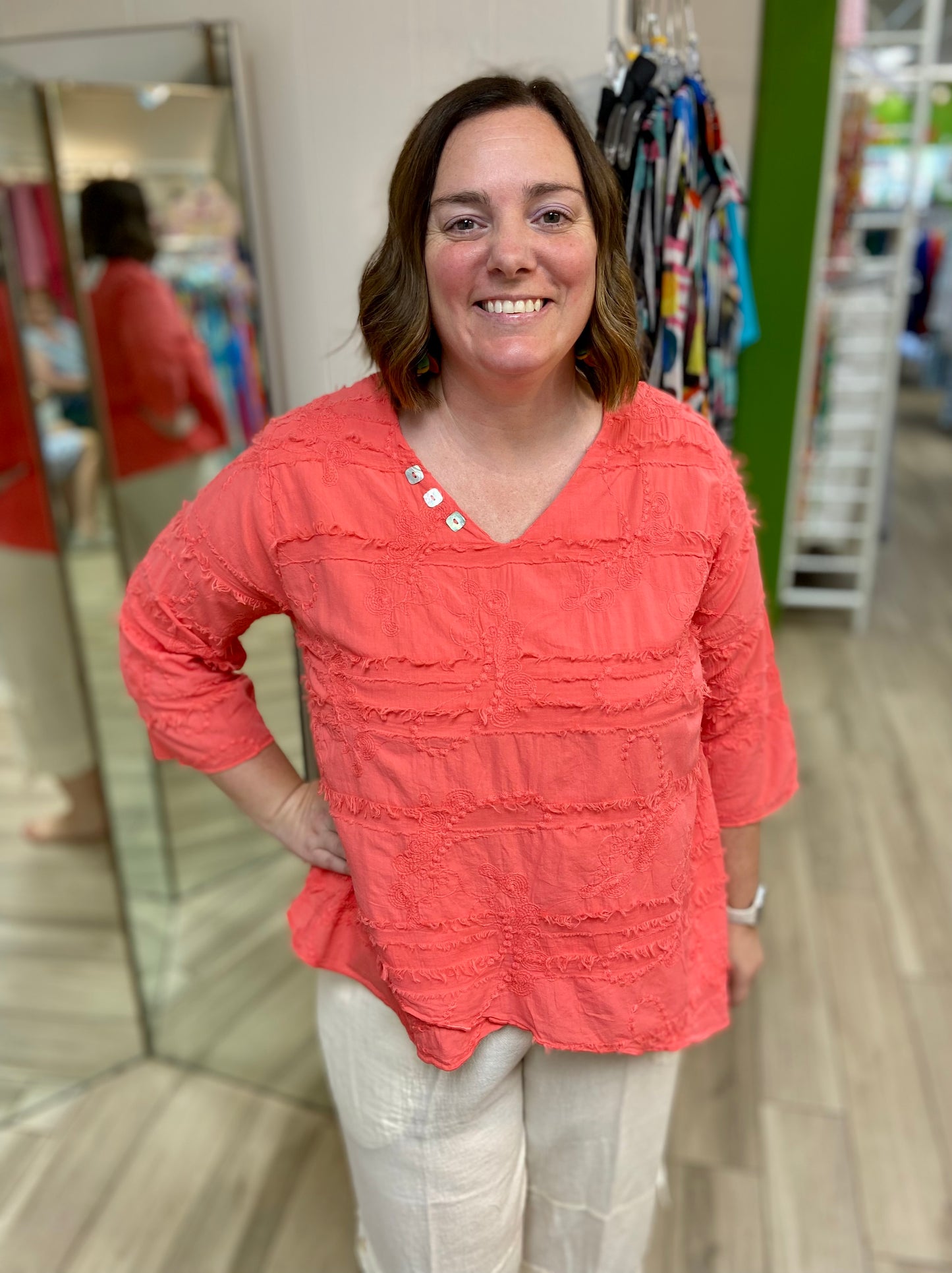 Cottonseed 944 Layer Button Top