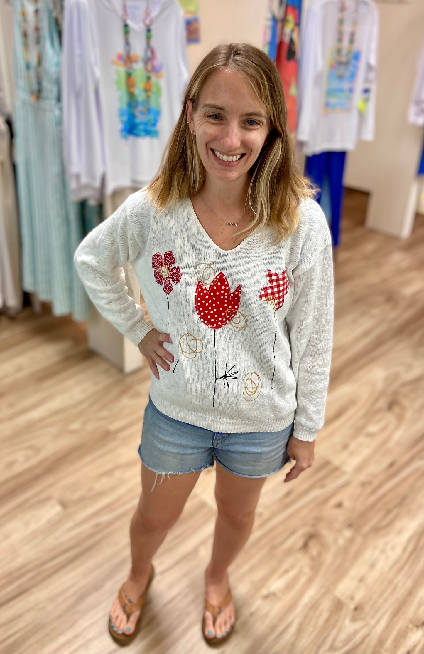 MoMo Sweater - Red Patch Garden