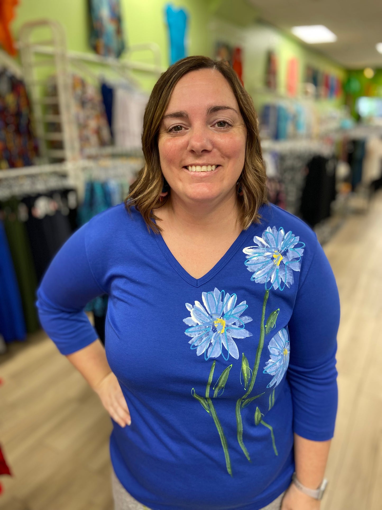 Victoria Blue Daisy Trio Top