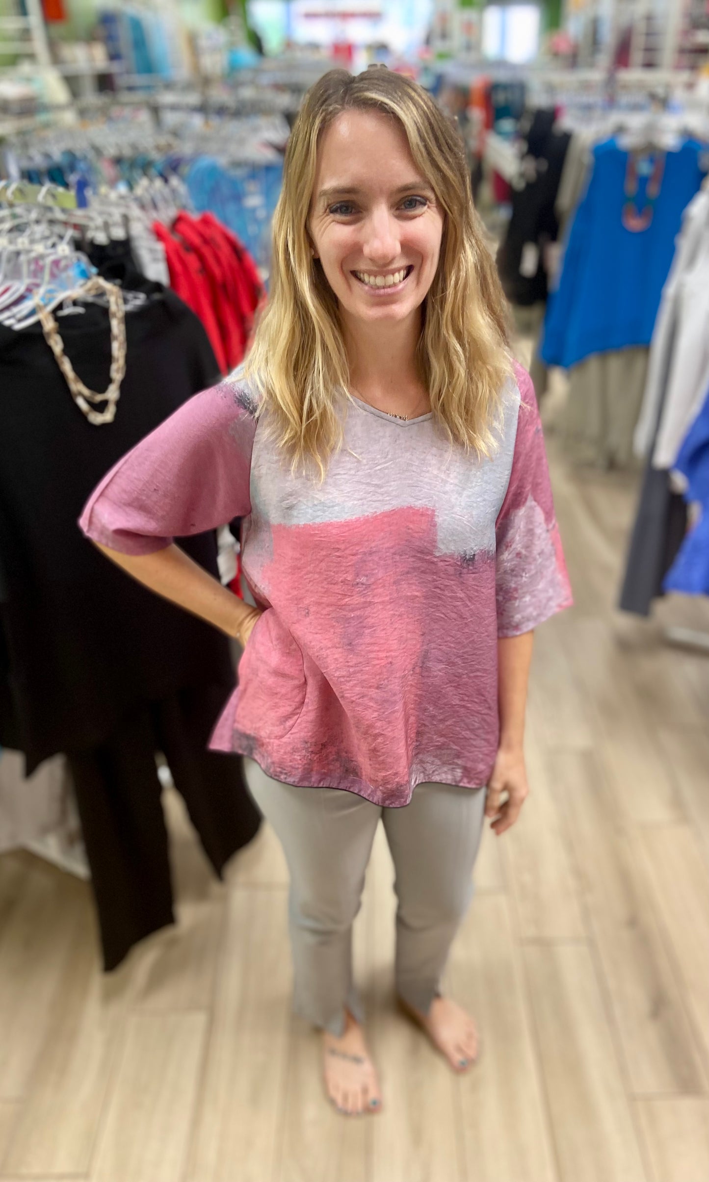 3 Potato 23VTP Pleat Back Top