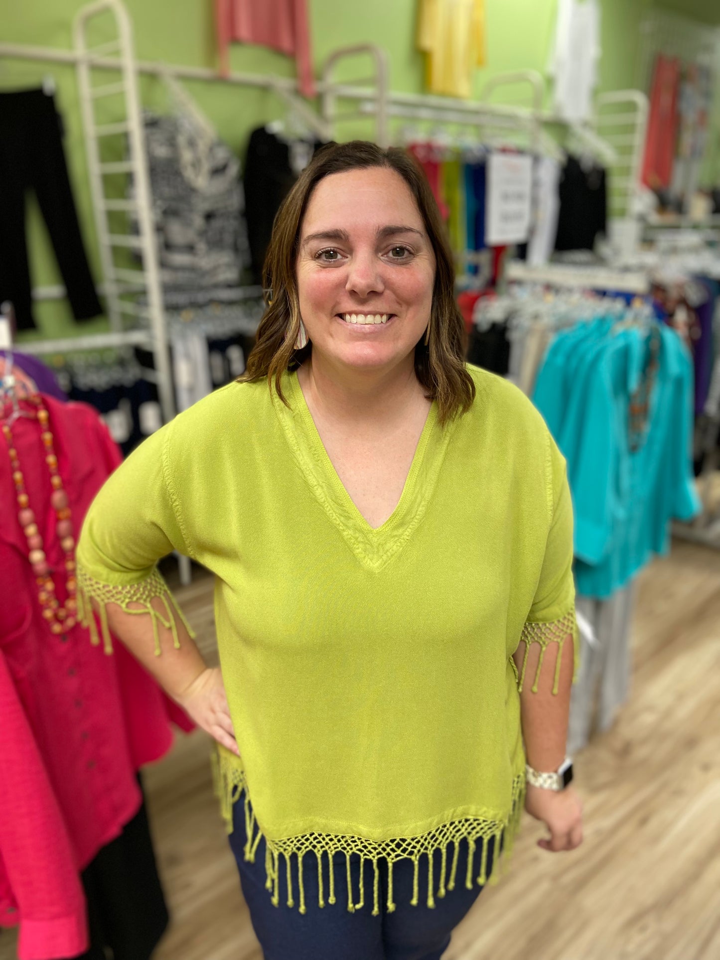 Dairi 2340V One Size Fringe Top