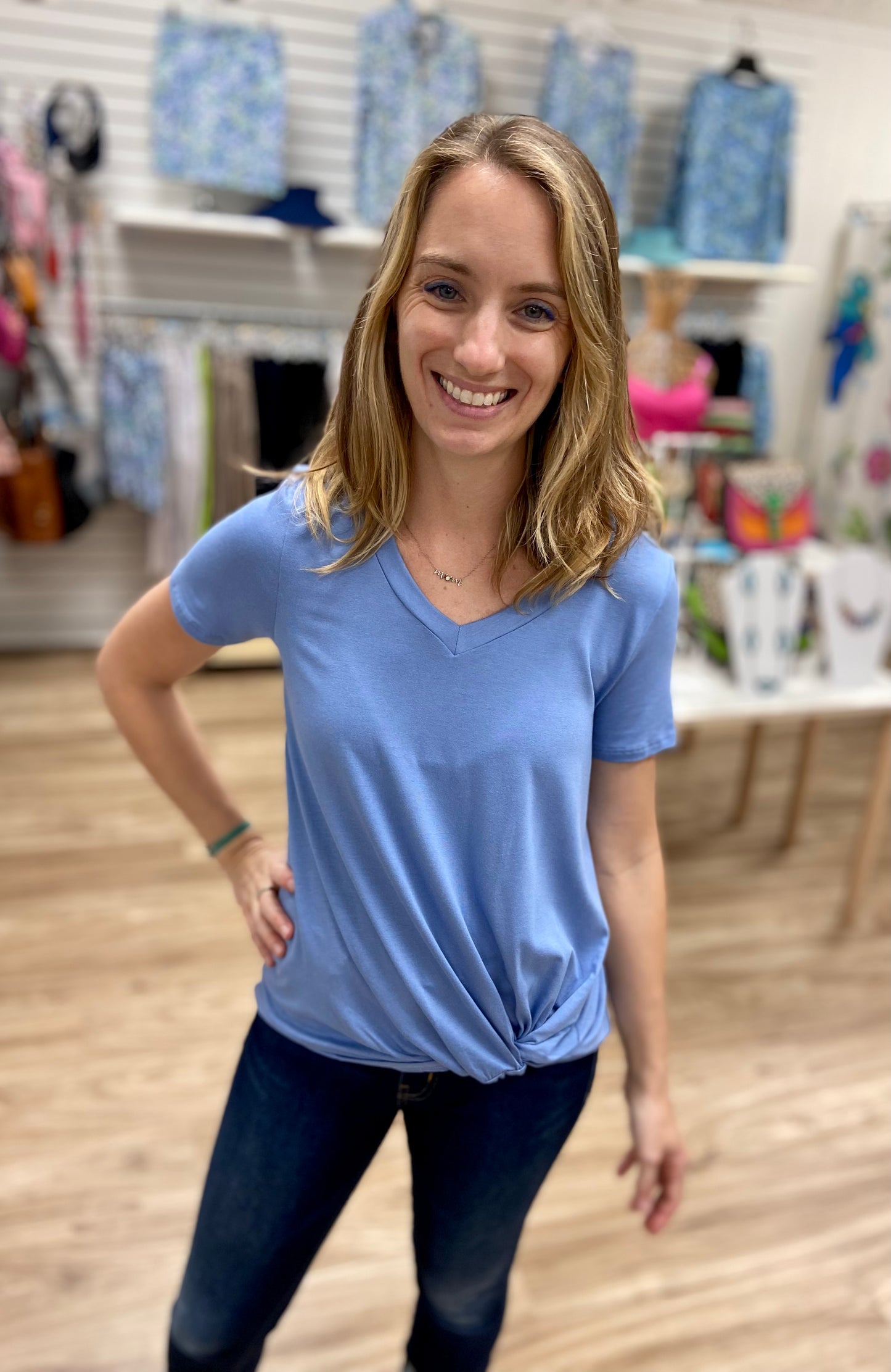 7th Ray T3197 Twist Hem Tee