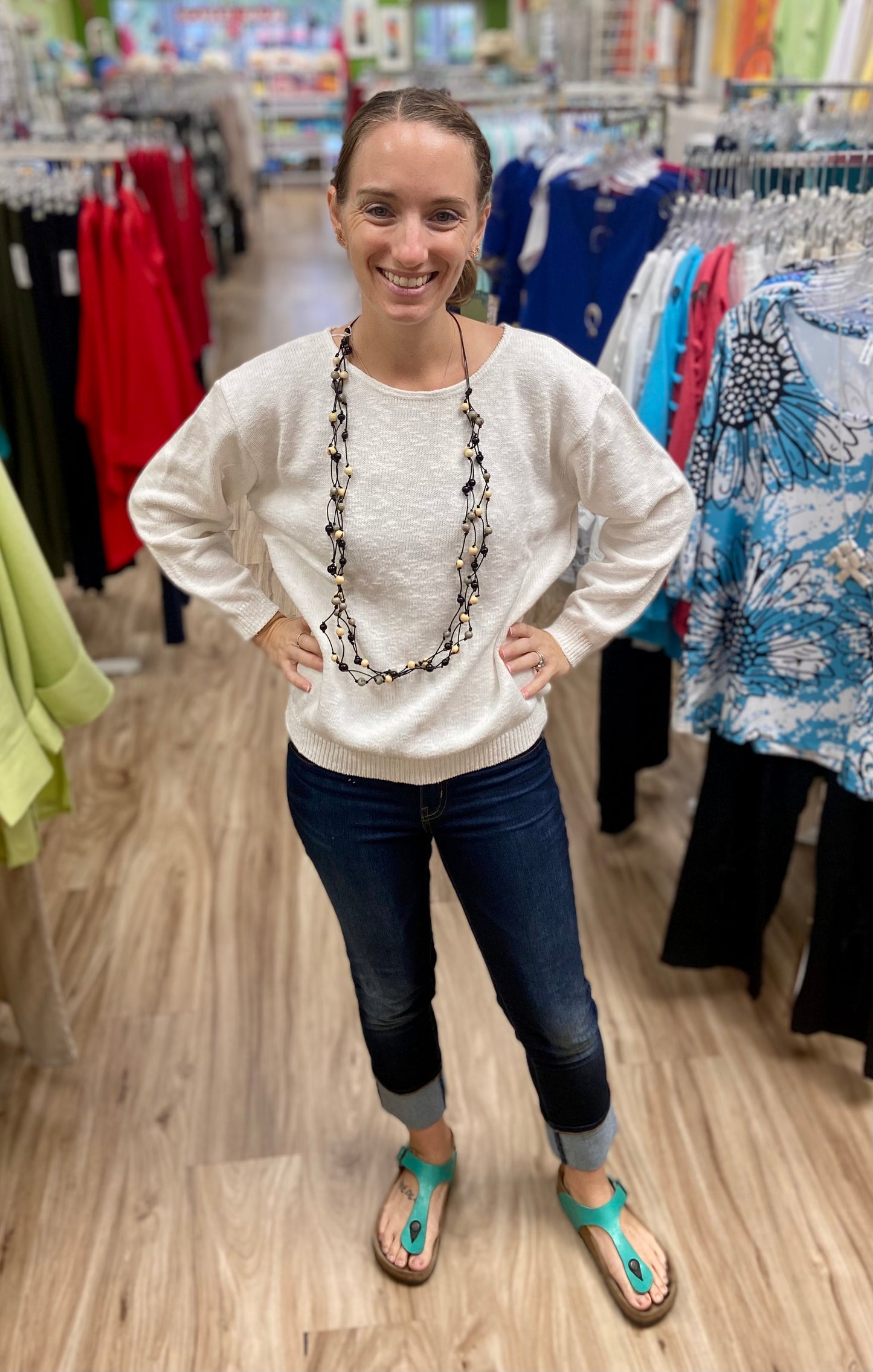 Sage 4100 Crew Neck Crop Sweater