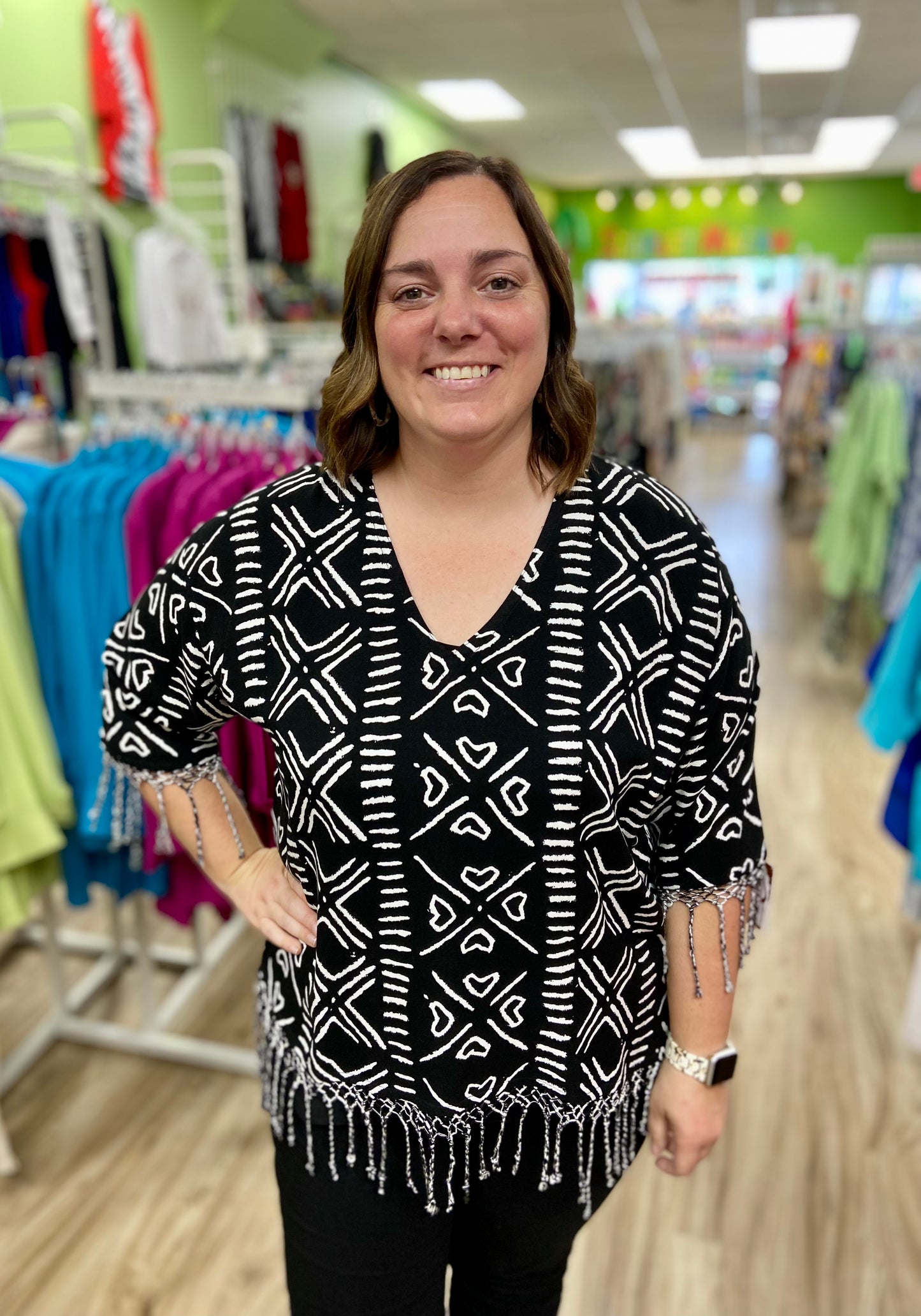 Dairi 2340V One Size Fringe Top