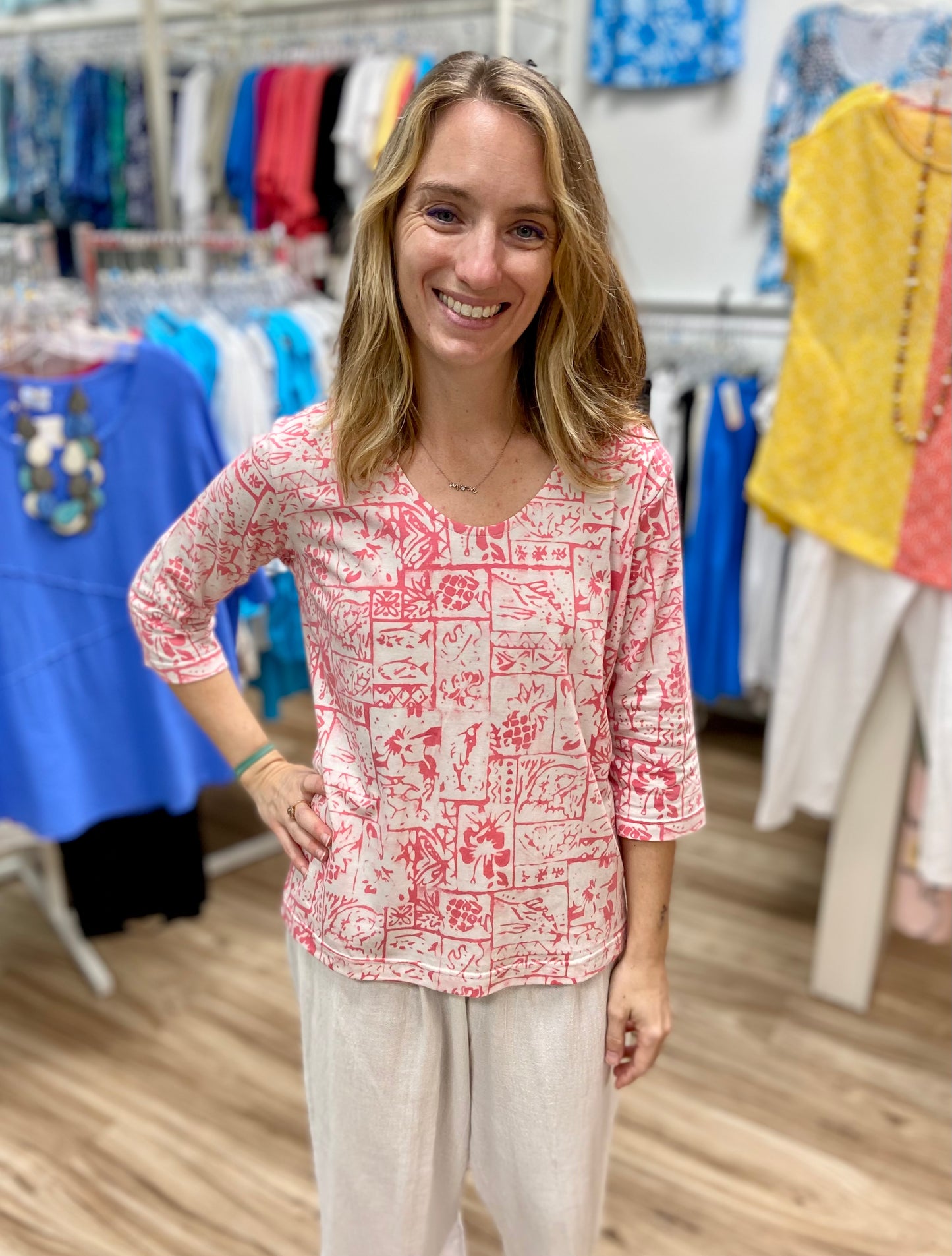 Rum Reggae RR252 3/4 Sleeve Top