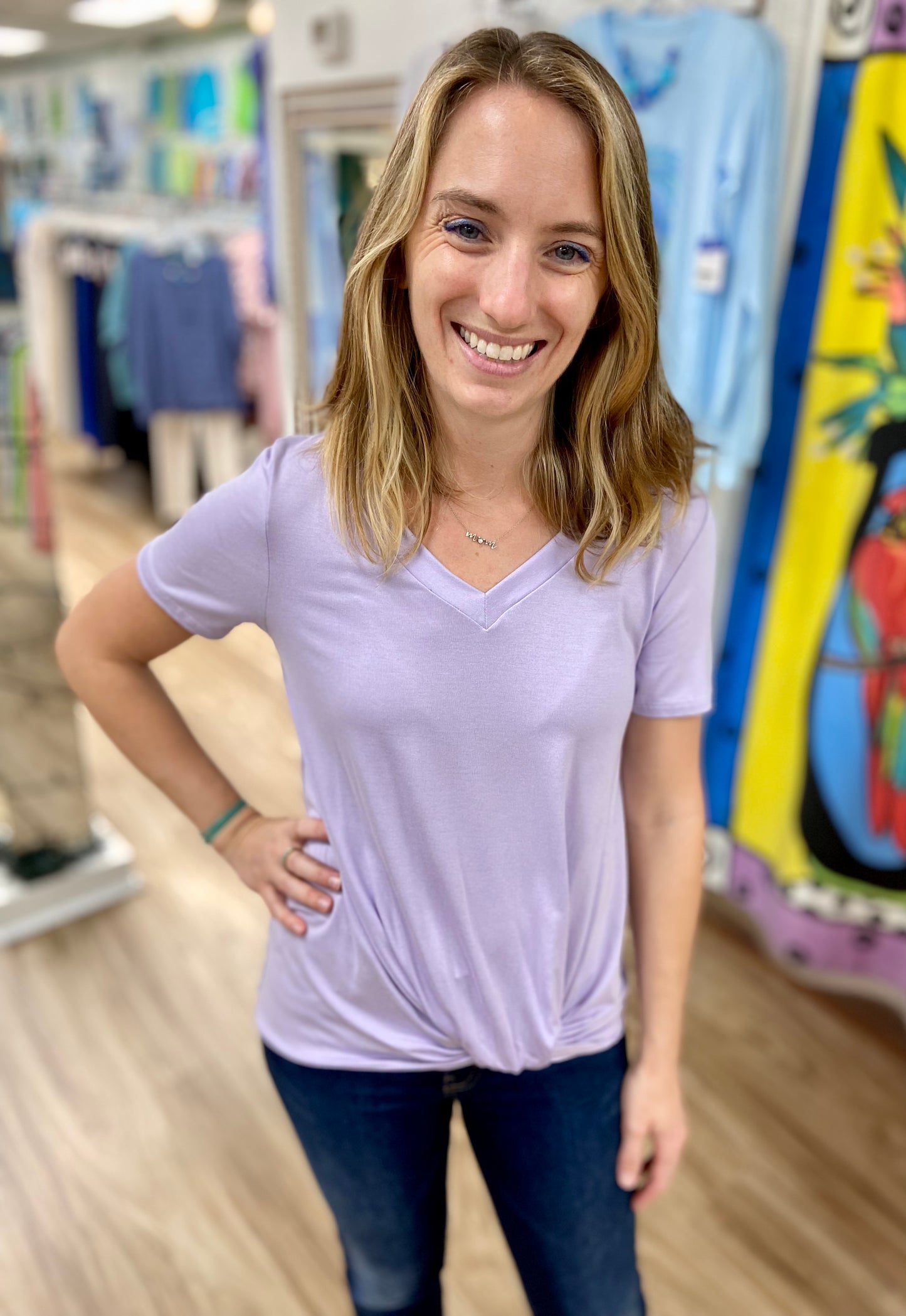 7th Ray T3197 Twist Hem Tee