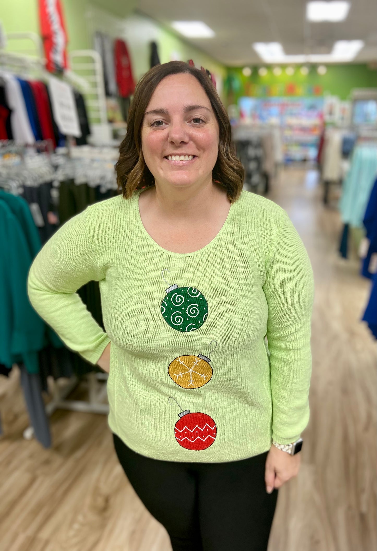 MoMo Sweater - Holiday Ornaments