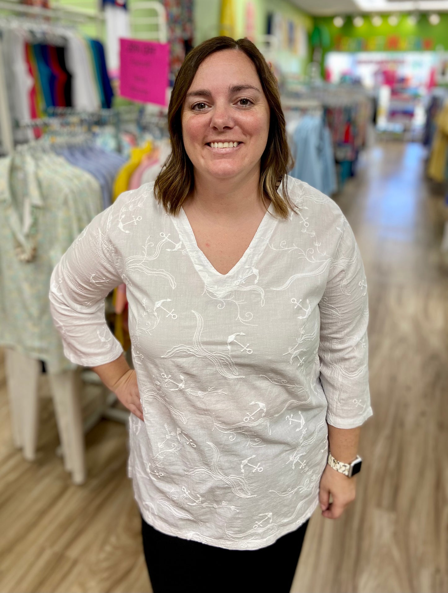 Cottonseed 395 Embroidered Top