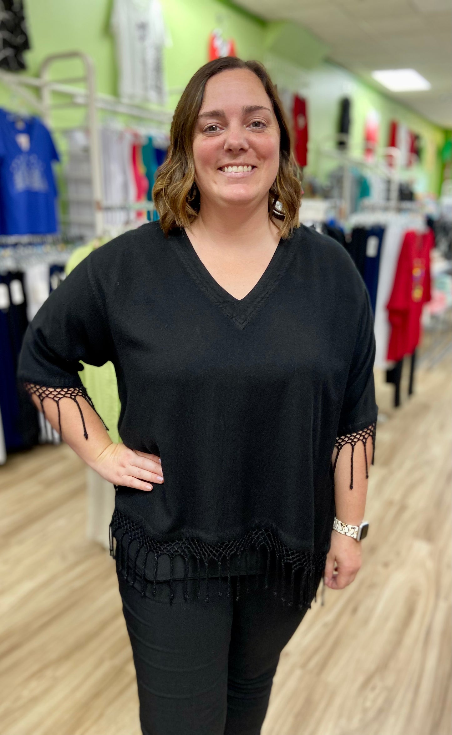 Dairi 2340V One Size Fringe Top