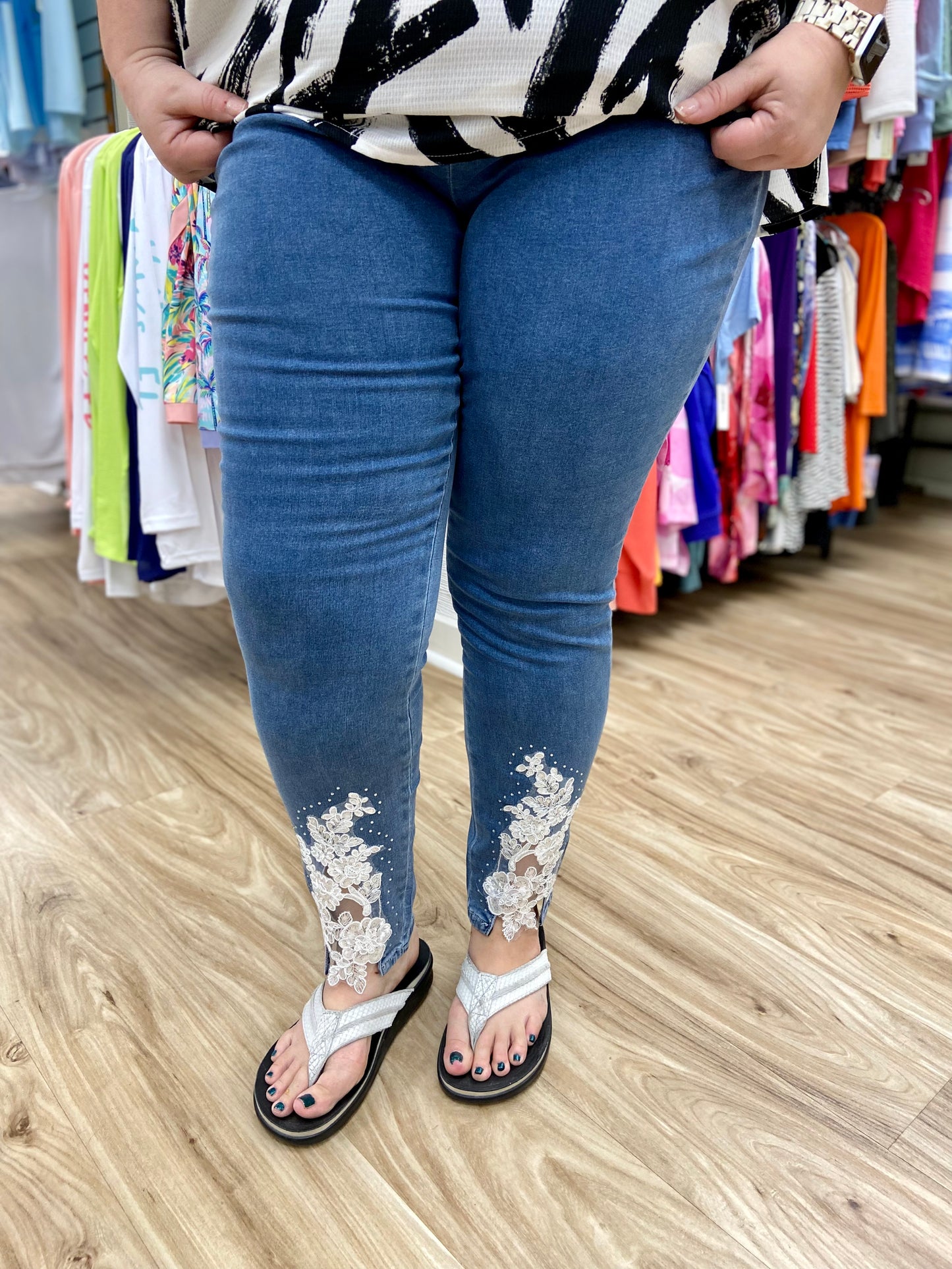 Euro PL304 Lace Front Jeans