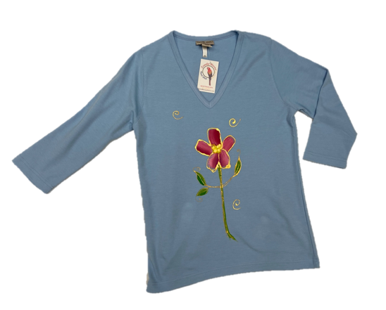 Basic 3/4 Sleeve Tee Top 7007