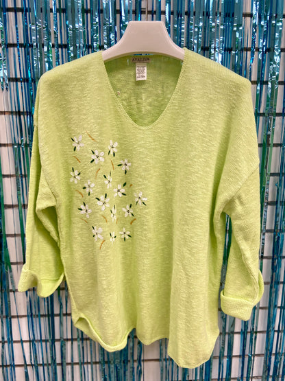 LisaLou Painted Jasmine Burst Sweater