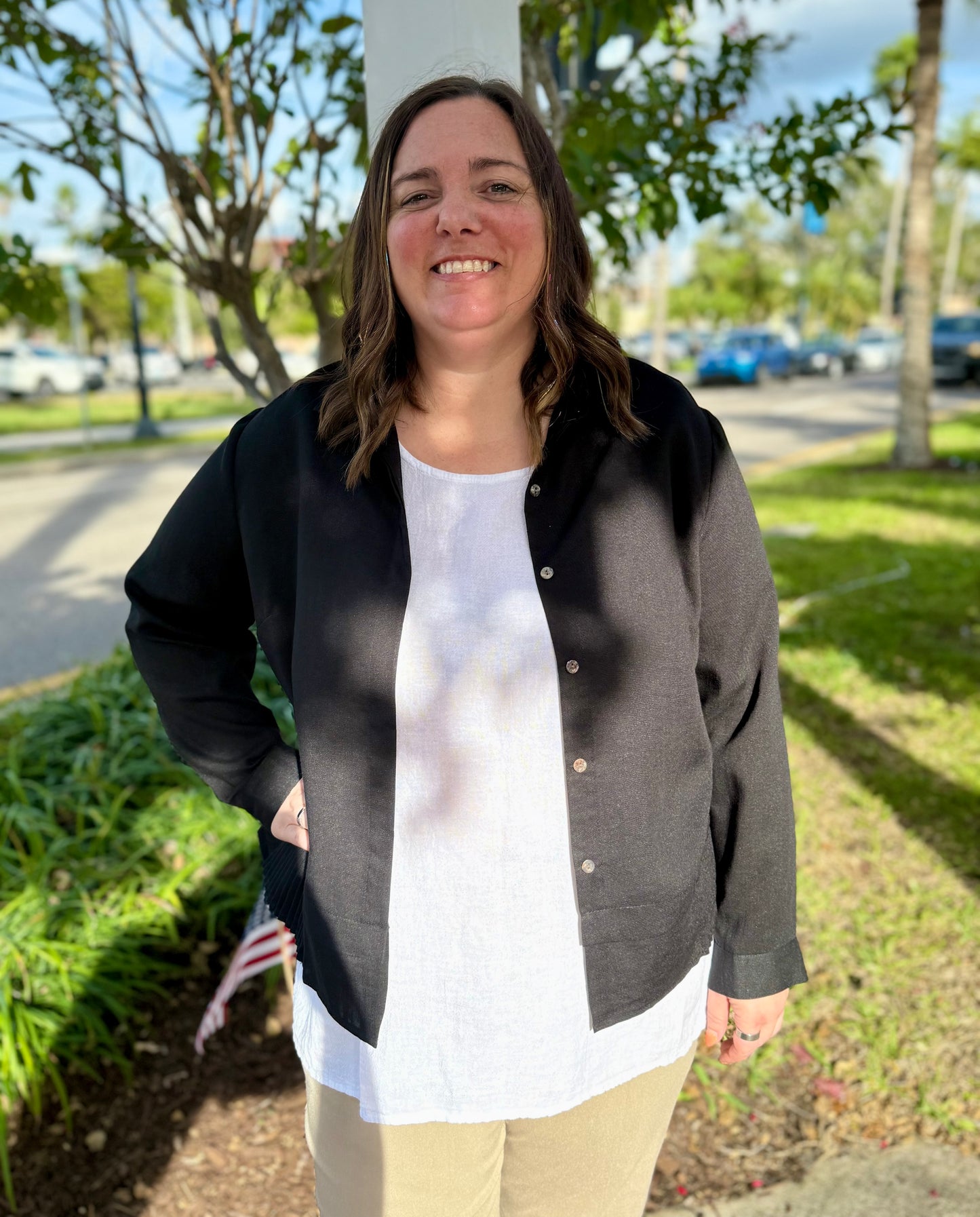 Fridaze AA295 Zoey Pleat Hem Jacket