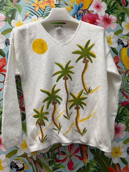 Peg Painted 5 Palm Party Sweater