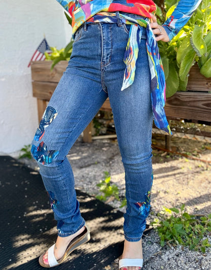 Claire DesJardins Full Bloom Print Jean