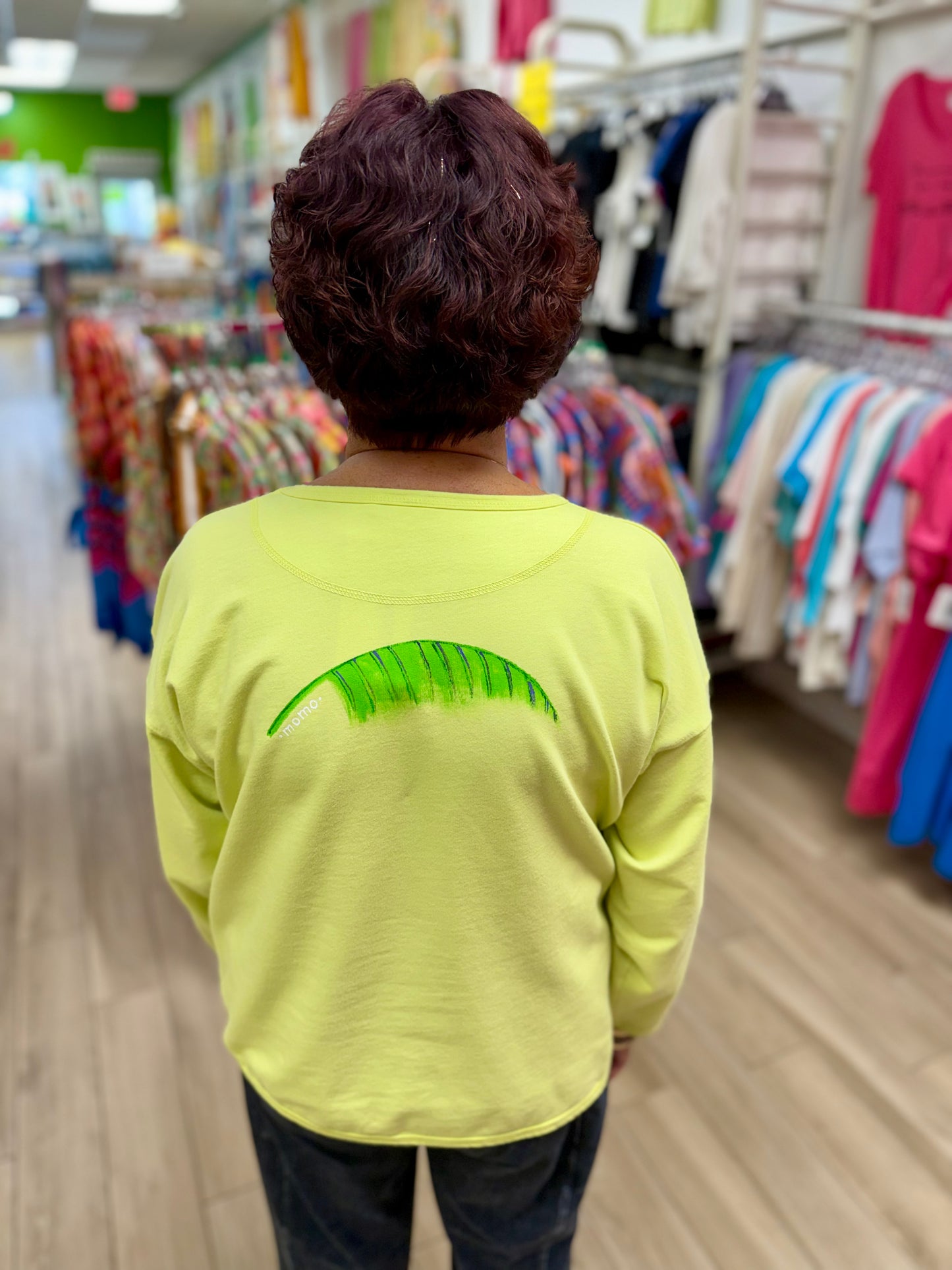 MoMo ST746 Painted Pop Palm Trio Sweatshirt