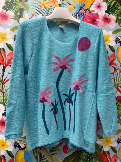 Peg Painted 5 Palm Party Sweater