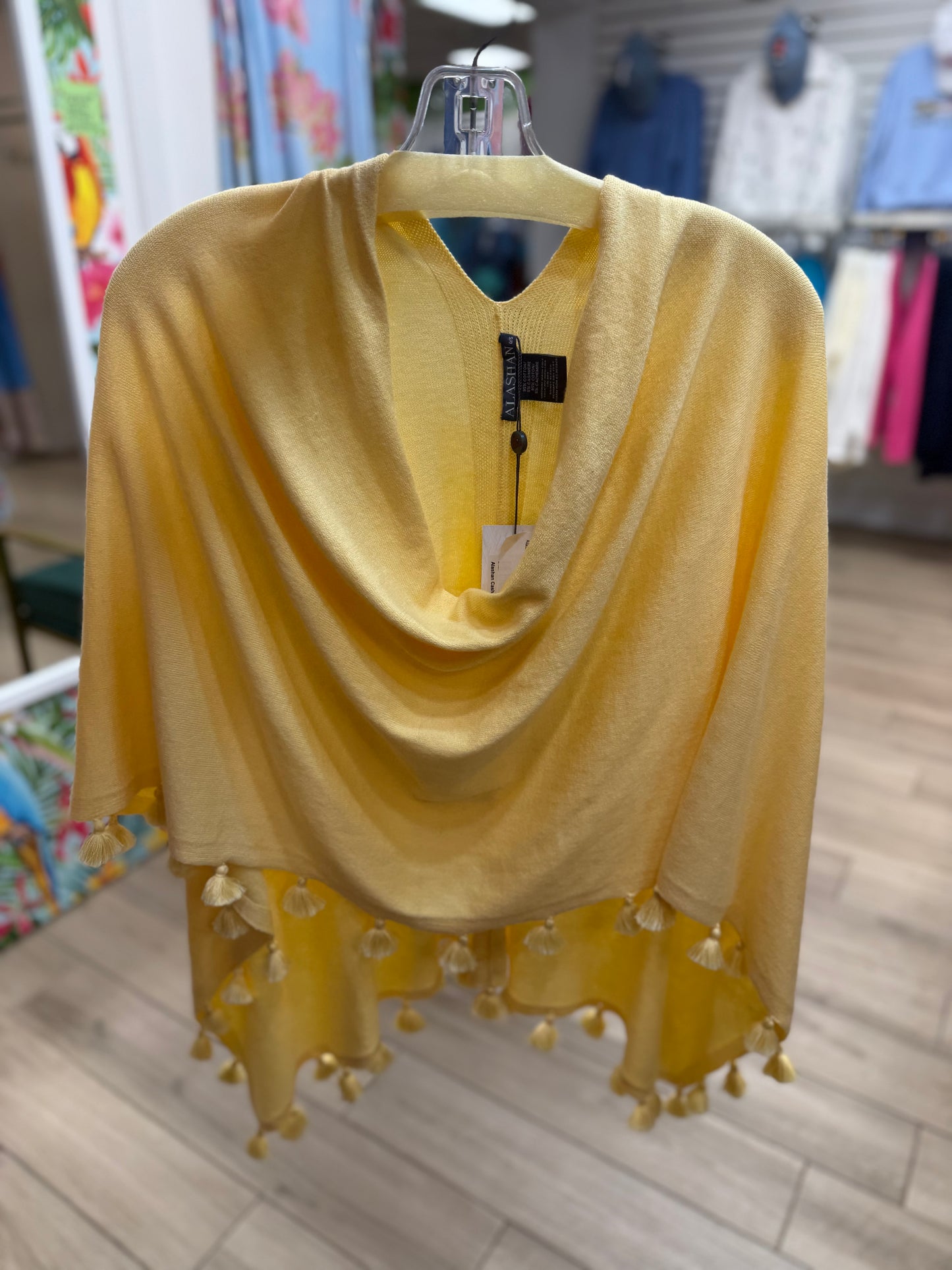 Alashan LSC833 Cotton & Cashmere Tassel Poncho Topper
