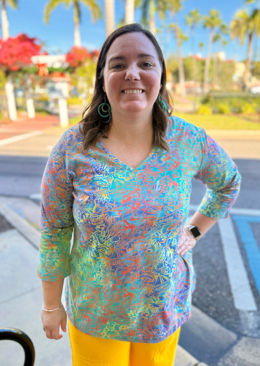 Rum Reggae V-Neck Tunic Top