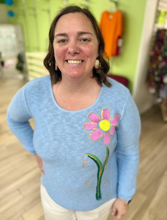 Peg Painted Pink Petals Sweater