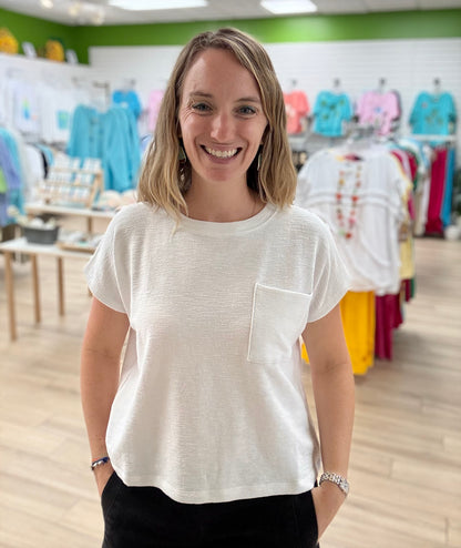 Zenana Slub Pocket Crop Tee