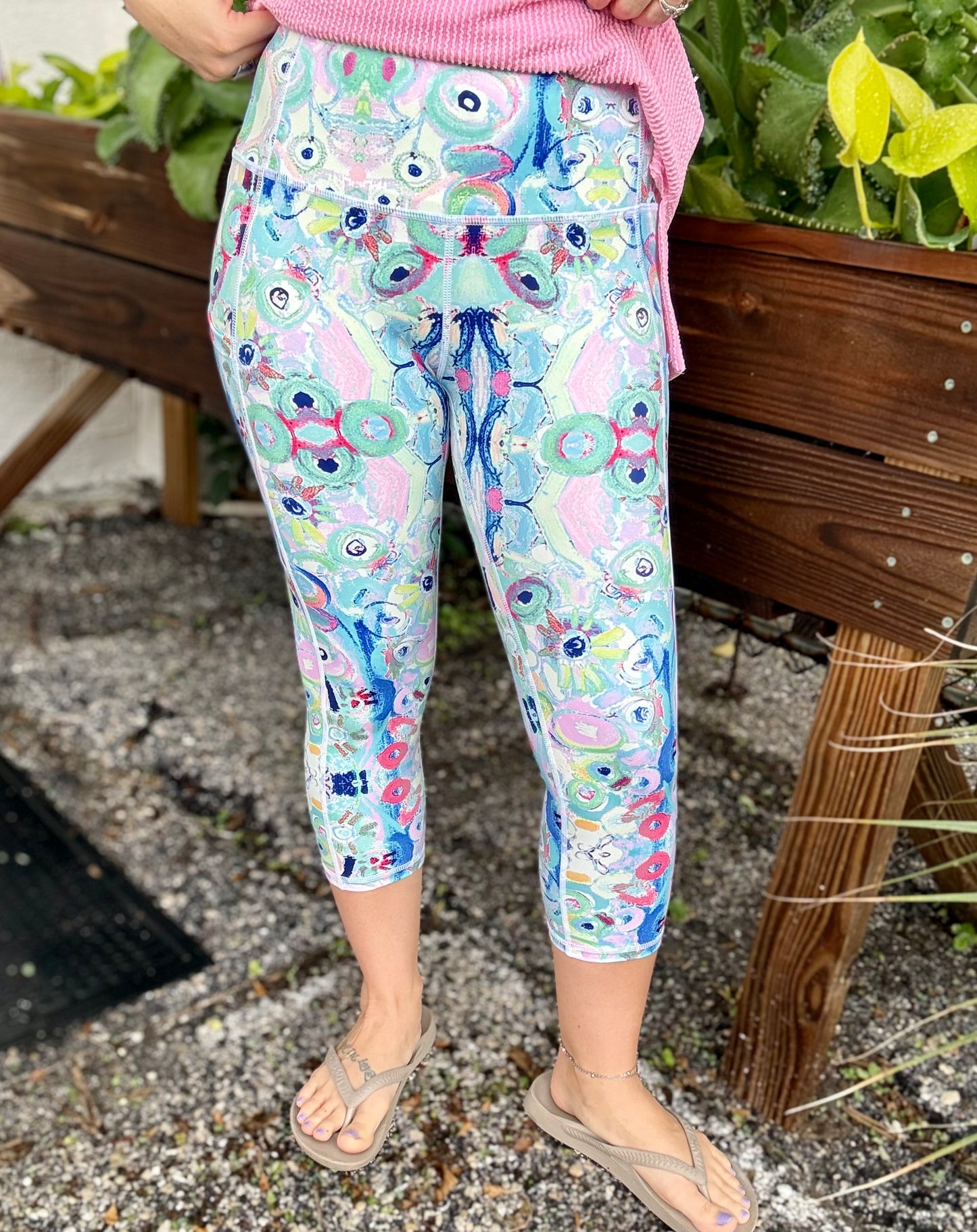 Dena Lyons Blue Pizzaz Capri Legging