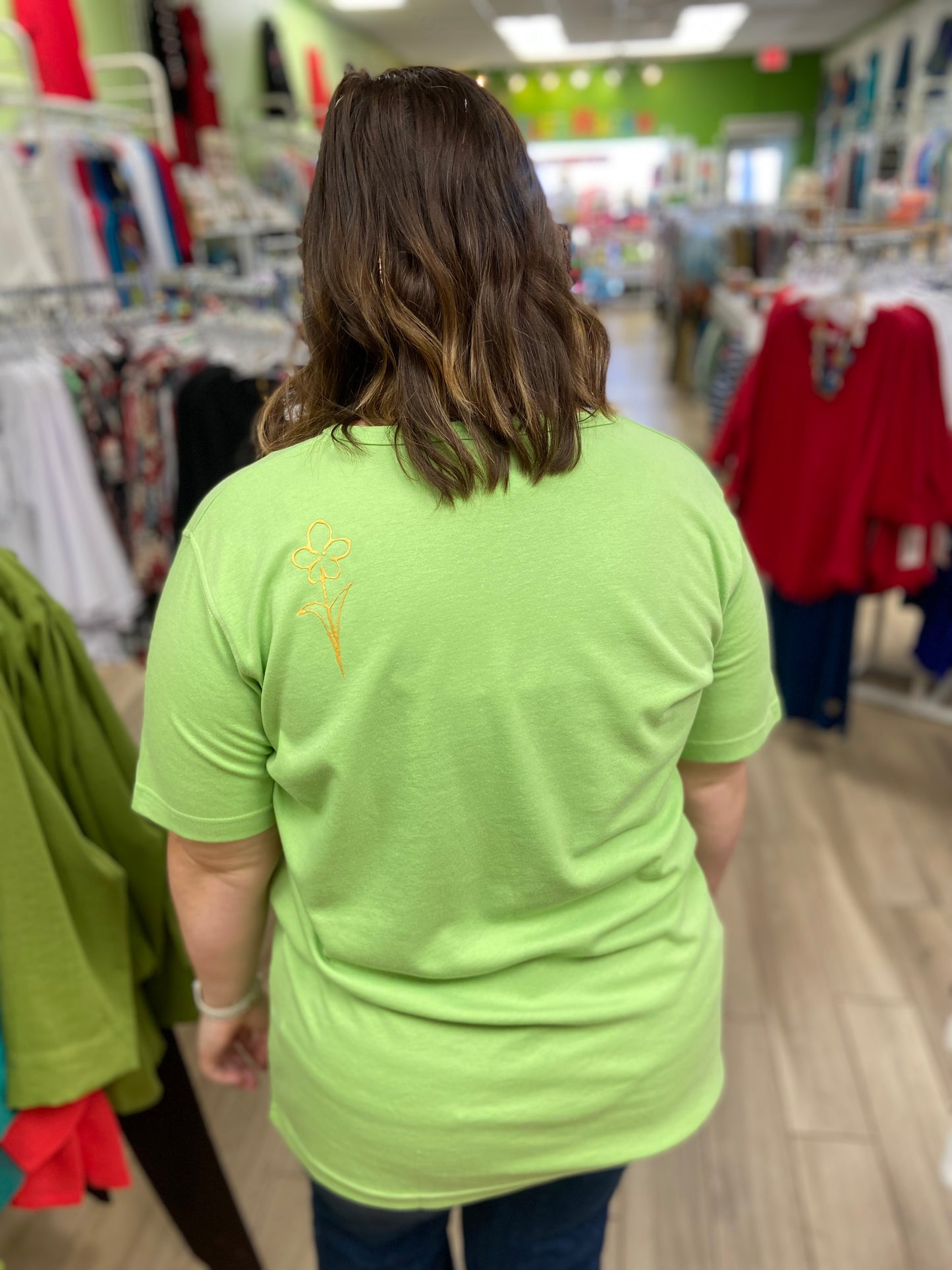 Peg Painted Orange Flower Plus Size Top