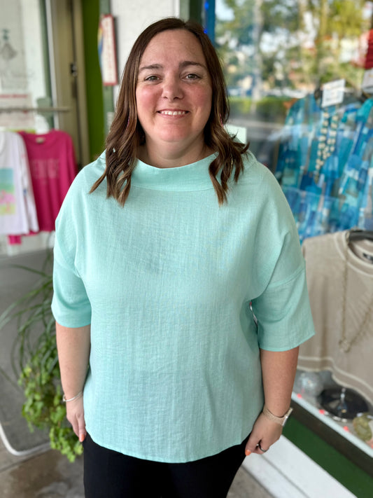 Fridaze AA374 Drop Shoulder Linen Top