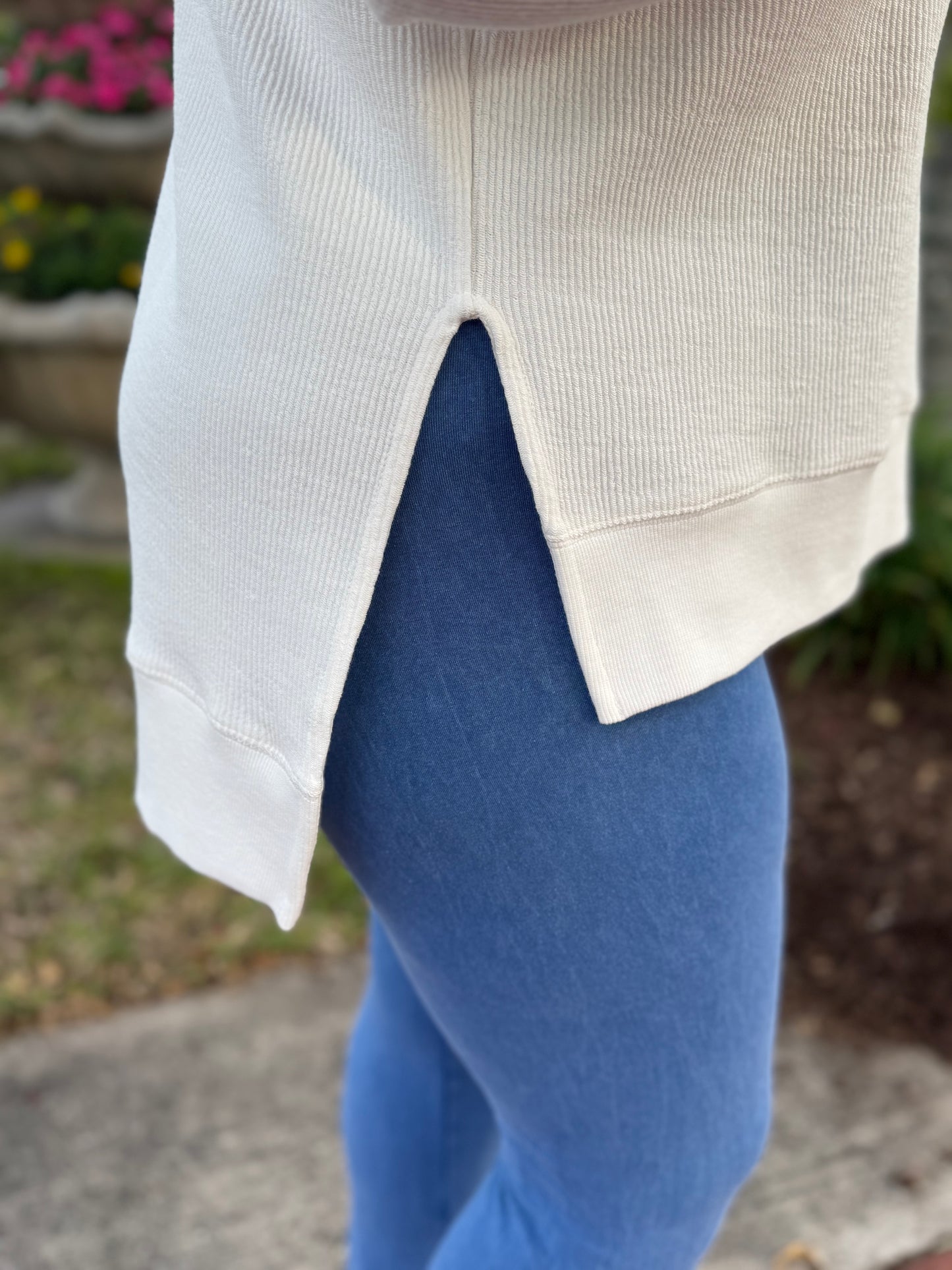 Boat House Venice Doodle Corded Pullover Top