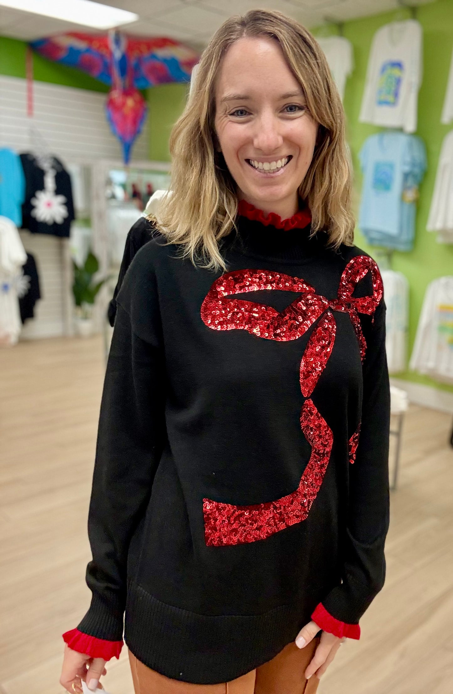 Spanner 425900 Sequin Bow Sweater