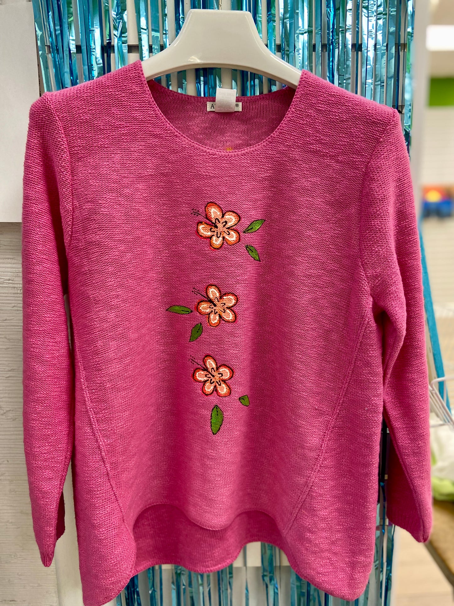 LisaLou Hibiscus Trio Painted Sweater