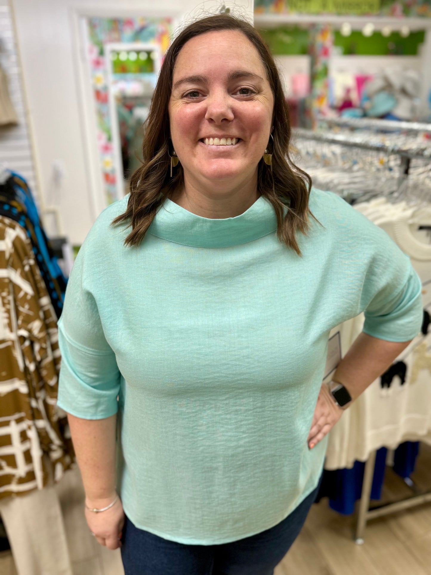 Fridaze AA374 Drop Shoulder Linen Top