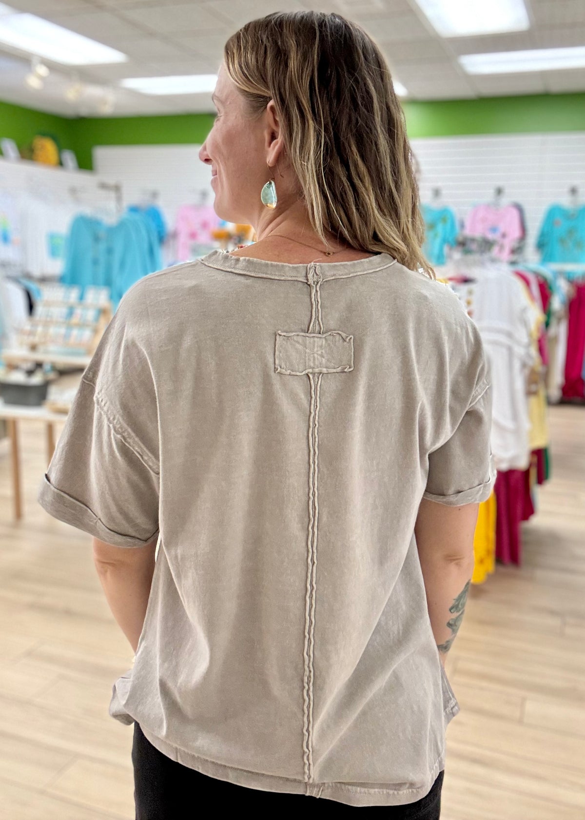 Zenana Halo Relaxed Pocket Tee