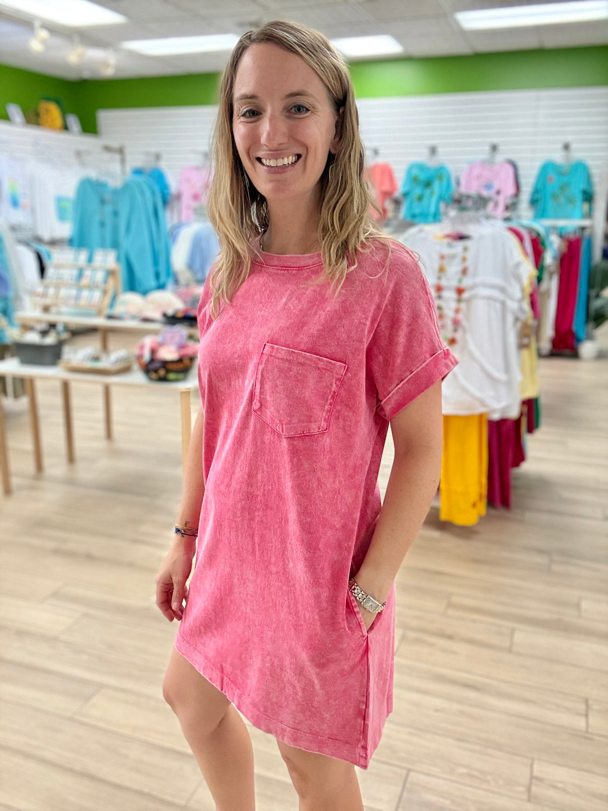 Zenana Halo Pocket Tunic Dress