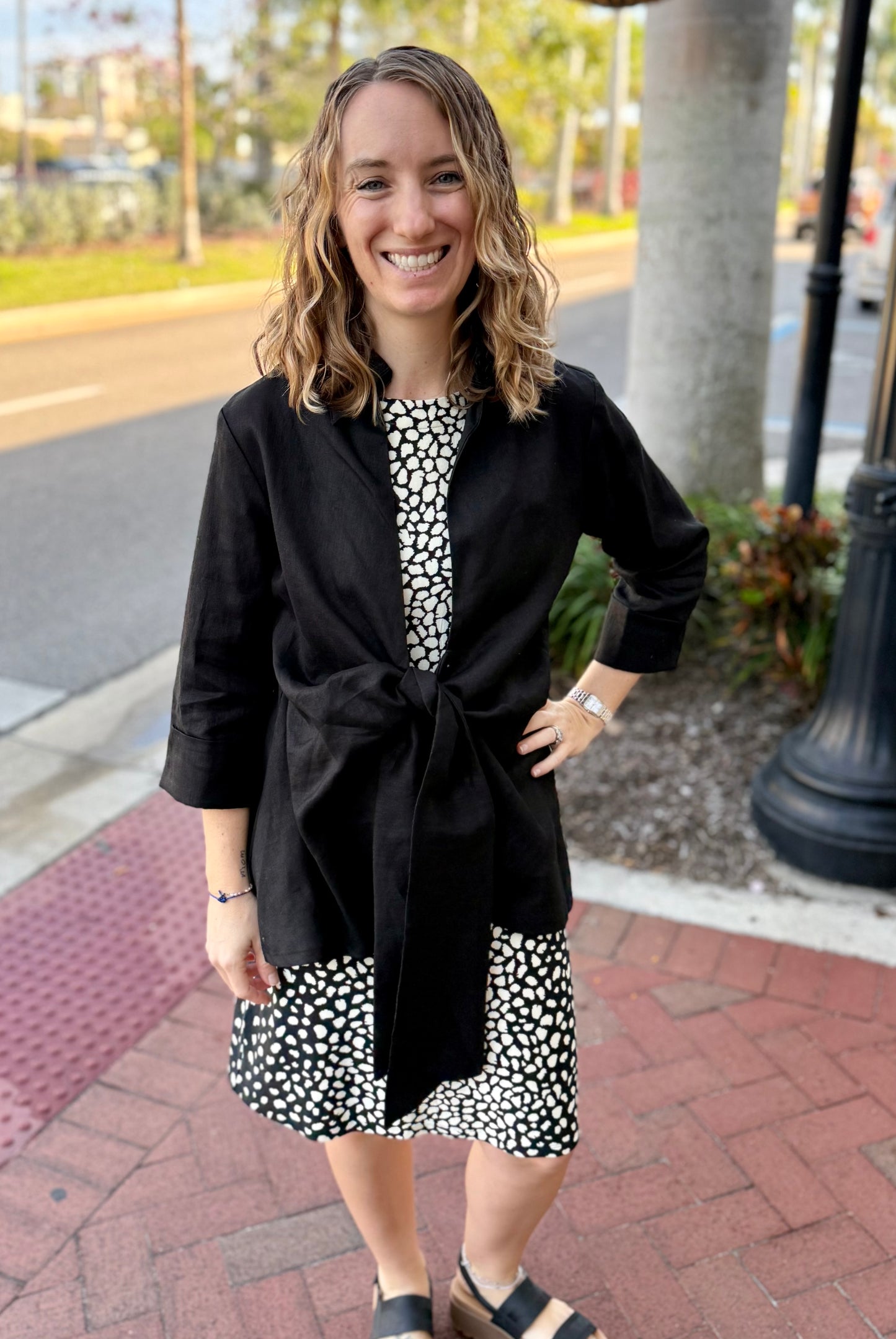 Dawn Bacchus Linen Wrap Jacket