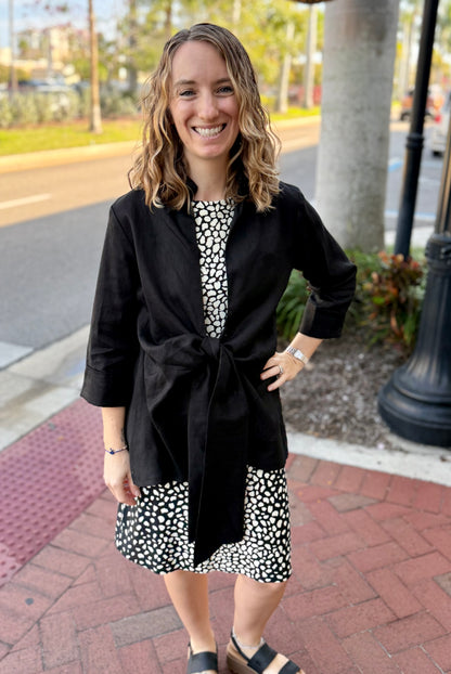 Dawn Bacchus Linen Wrap Jacket
