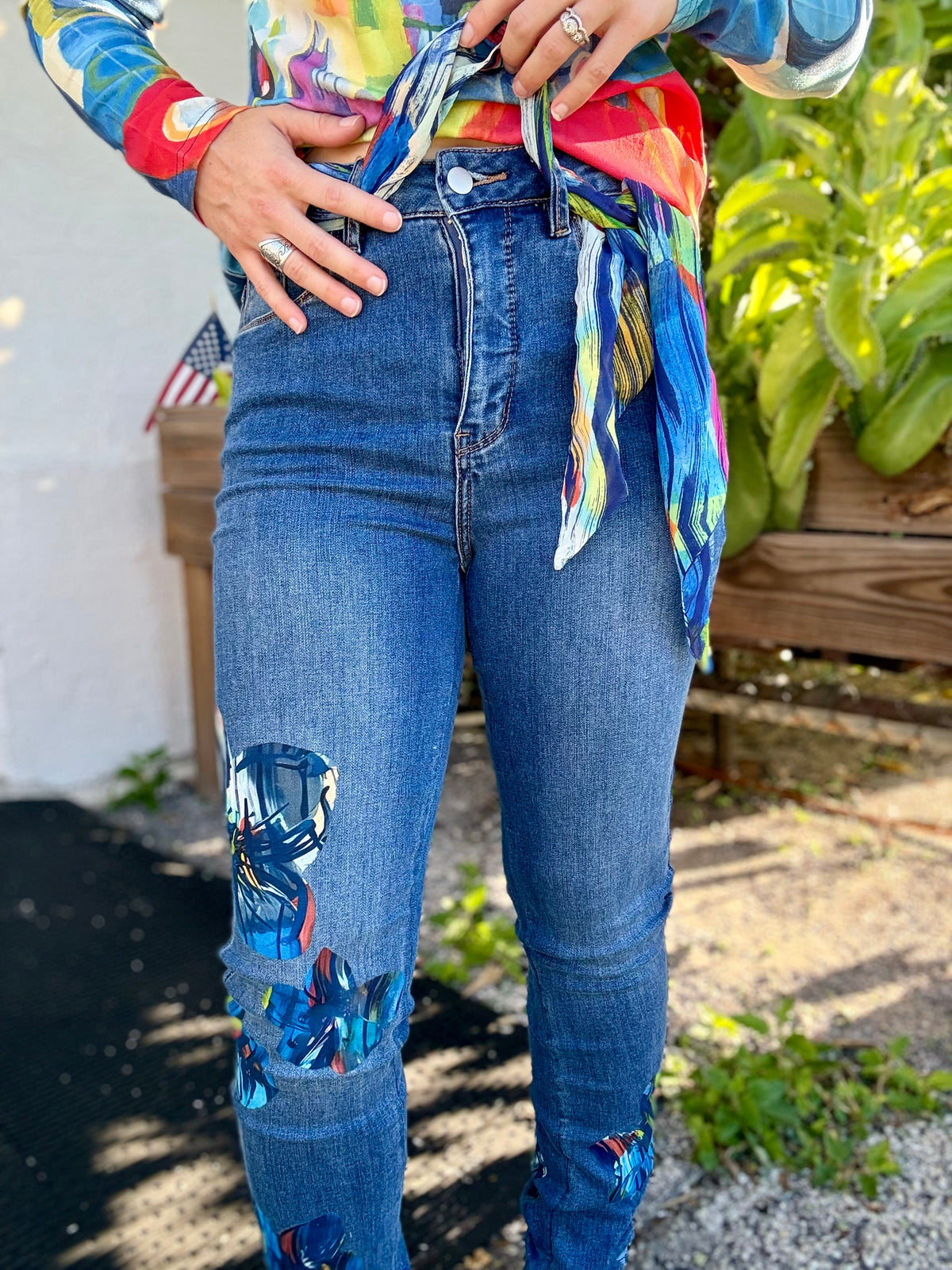 Claire DesJardins Full Bloom Print Jean