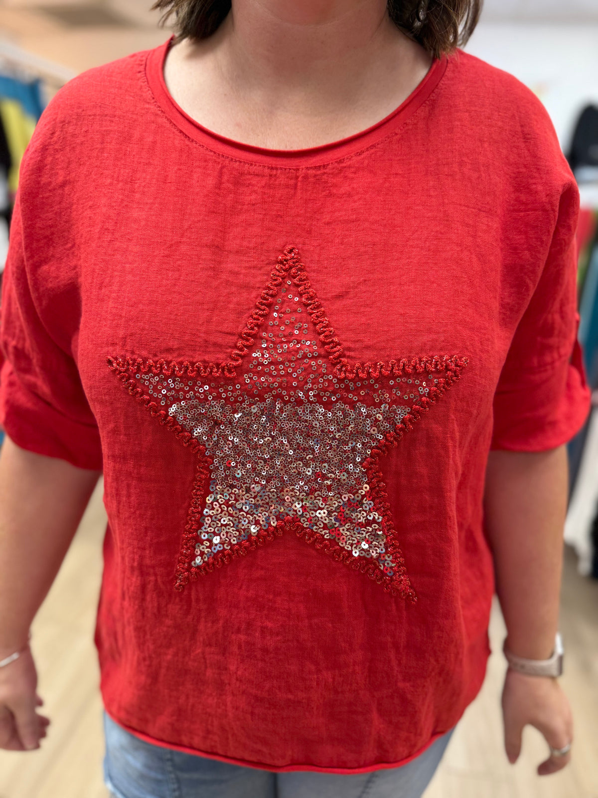Bella Amore One Size Sequin Star Top