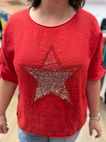 Bella Amore One Size Sequin Star Top