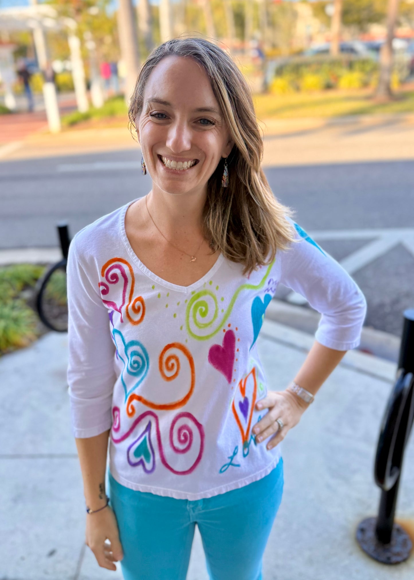 Jackie Ludtke 8286 Painted Hearts Top