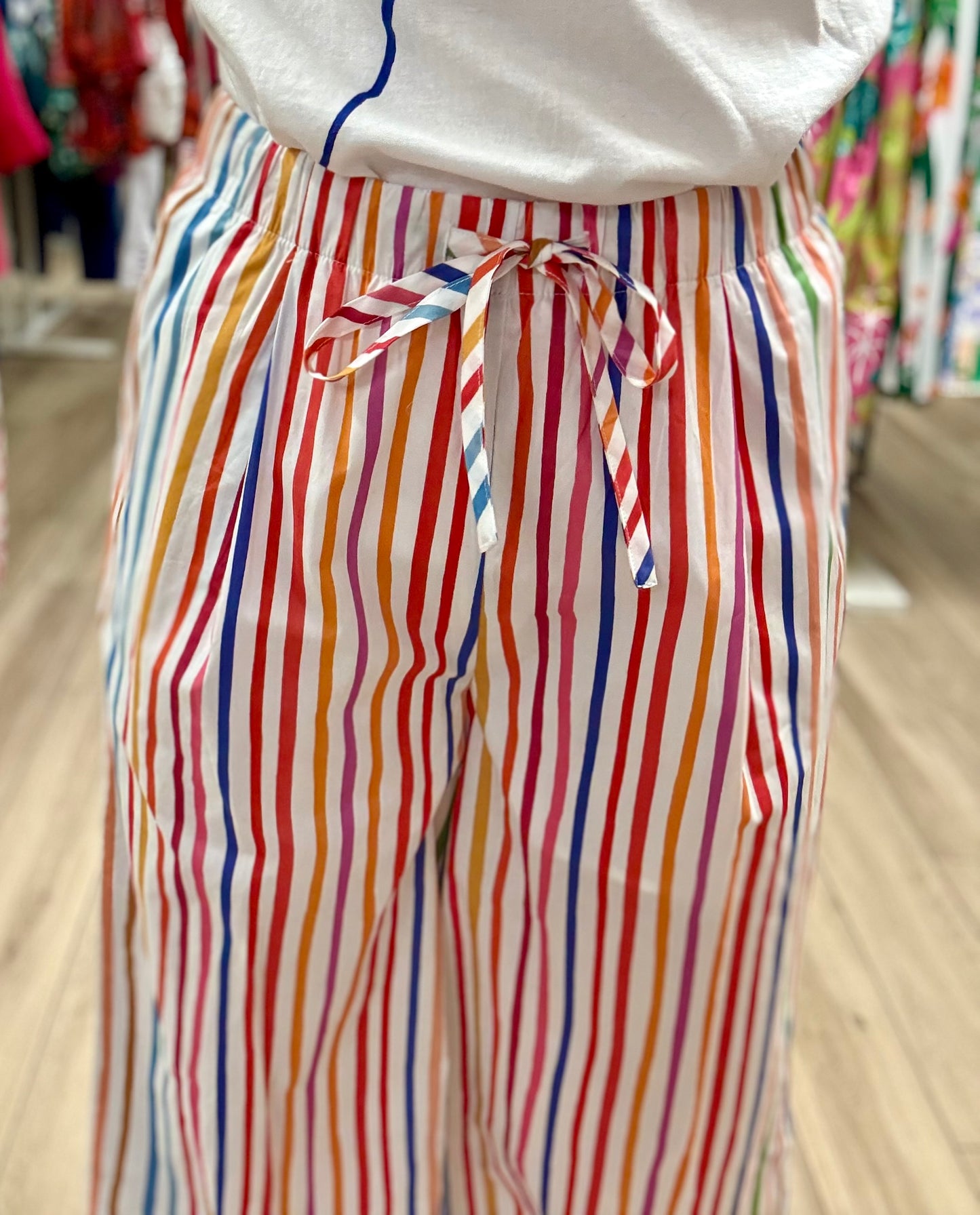 Pinch Stripe Wide Leg Pant