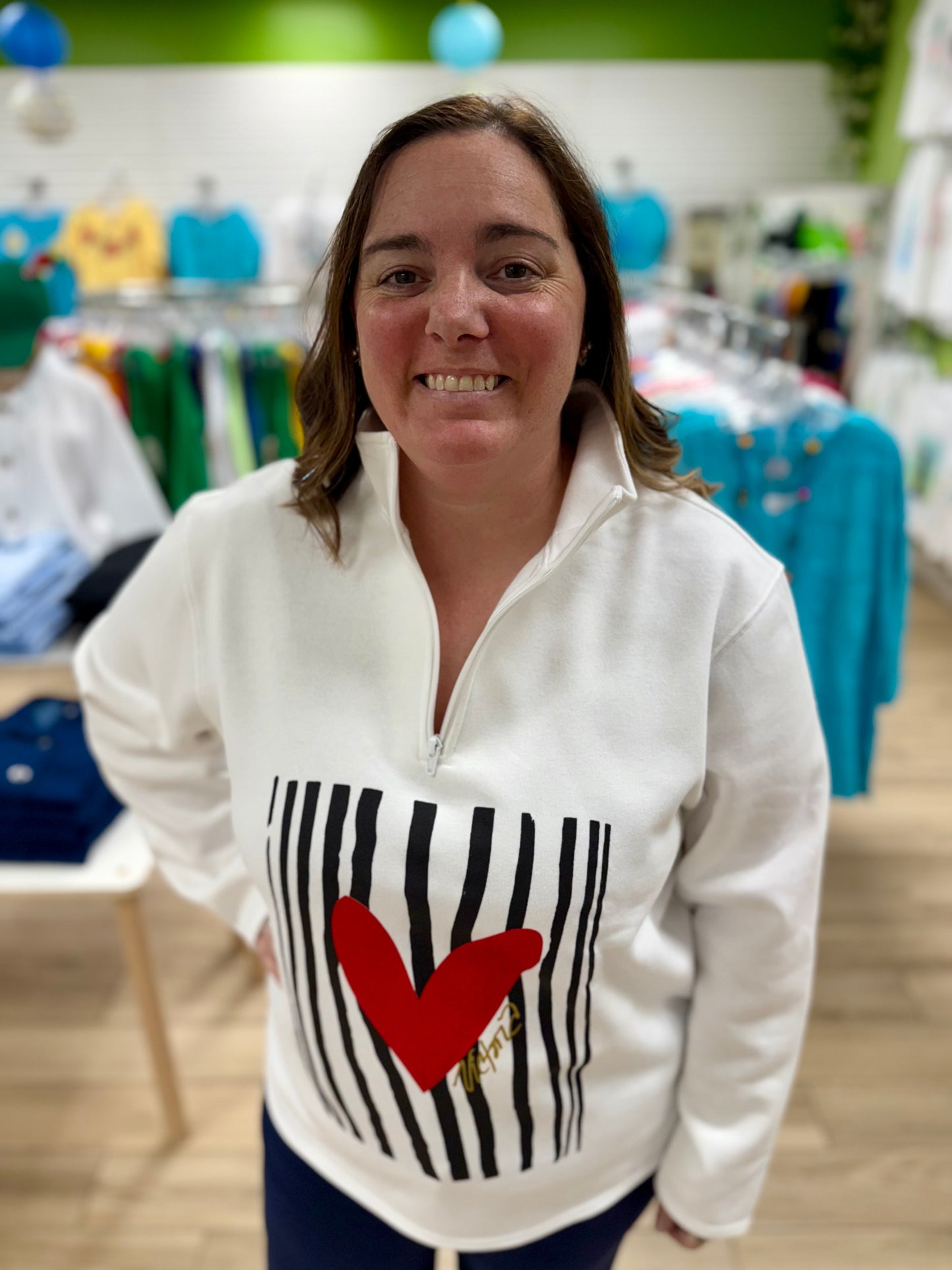 Victoria Stripe Heart Fleece