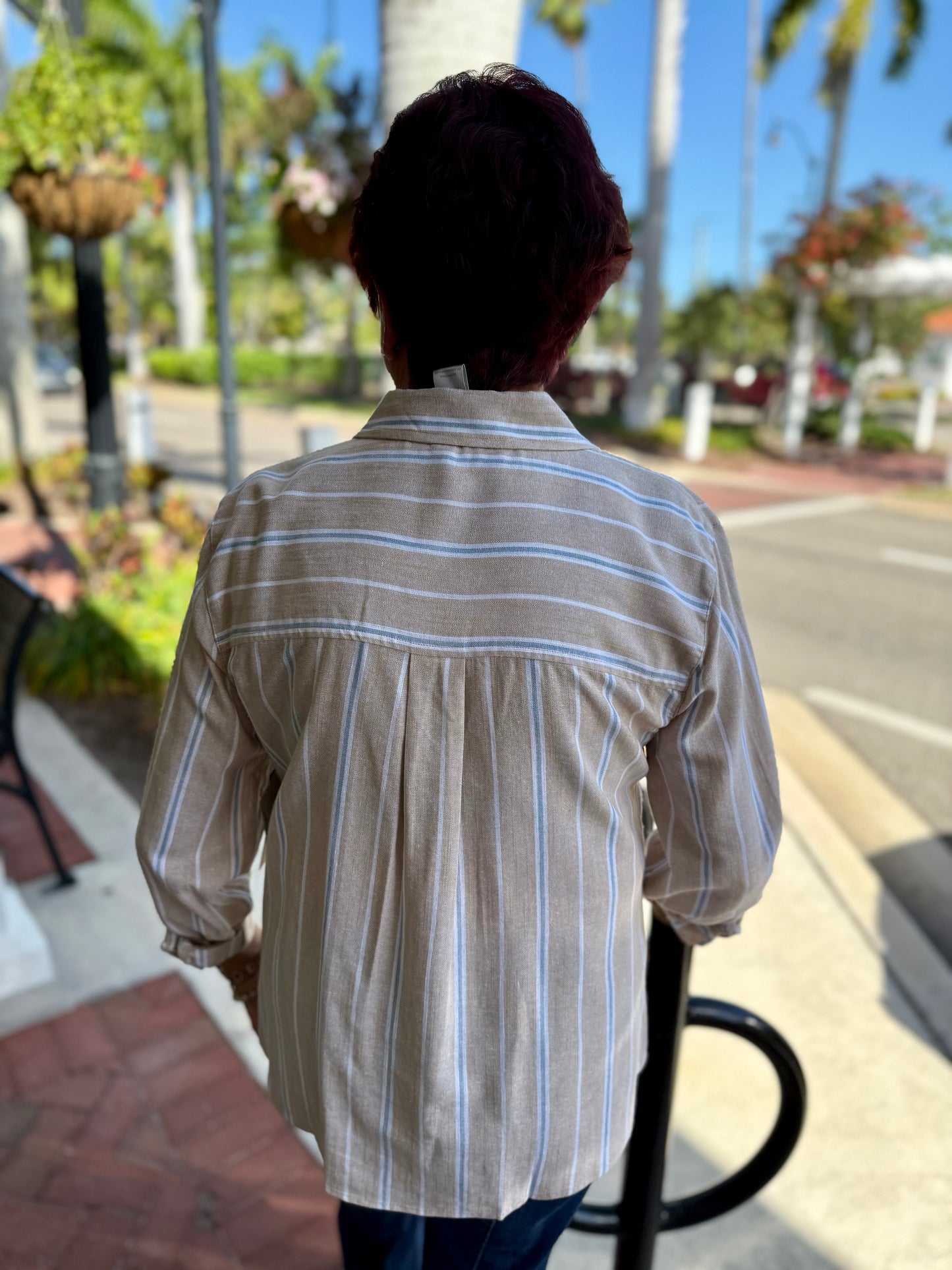 Multiples M26412BM Beach House Stripe Blouse