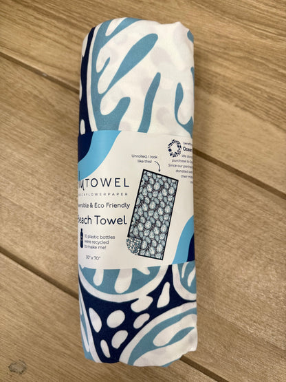 Rock Flower Paper Reversible Beach Towel